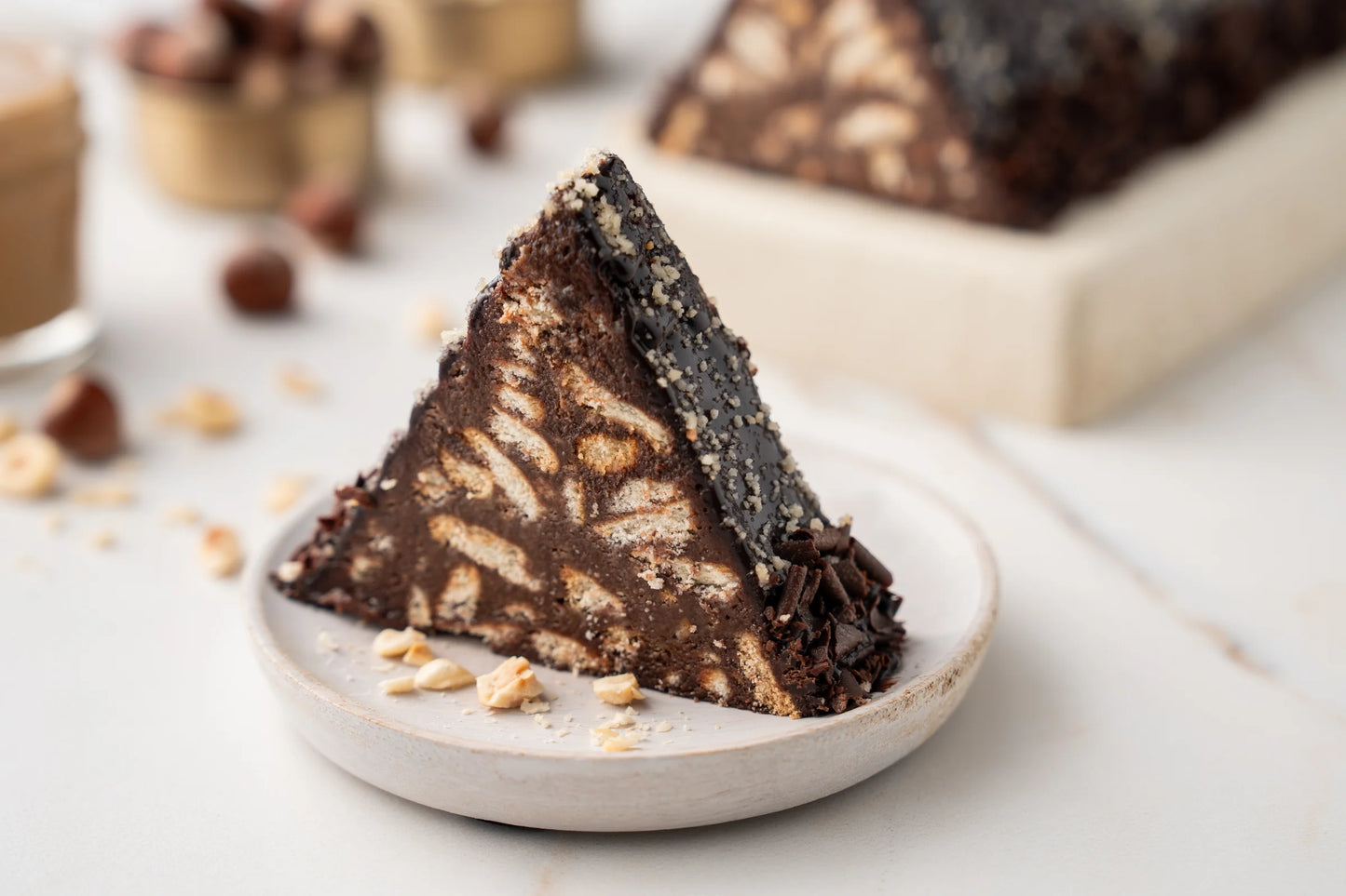 Hazelnut Cream Mosaic Cake